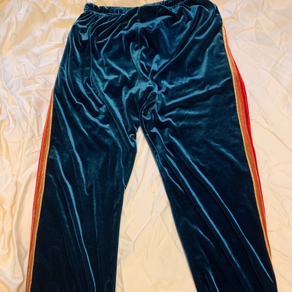 *SOLD* Aviator Nation Velvet Sweatpants Teal L - Picture 3 of 8
